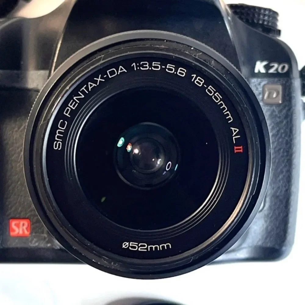 Pentax K20 Black Digital SLR Camera with Wide Angle and Telephoto Lenses